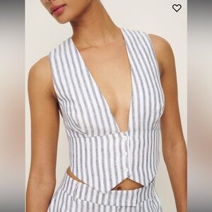 Reformation Sofia Cropped Linen Vest